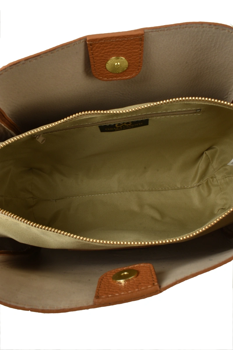 Geanta de umar din piele naturala Chiara Canotti CC1635, Cognac, Nr. 4, Bagsy