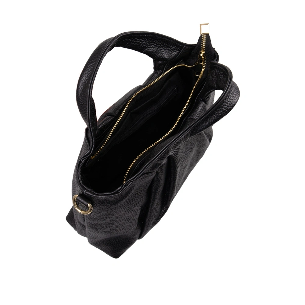 Geanta de umar din piele naturala Antonia Moretti AM1576, Negru, #3, Bagsy