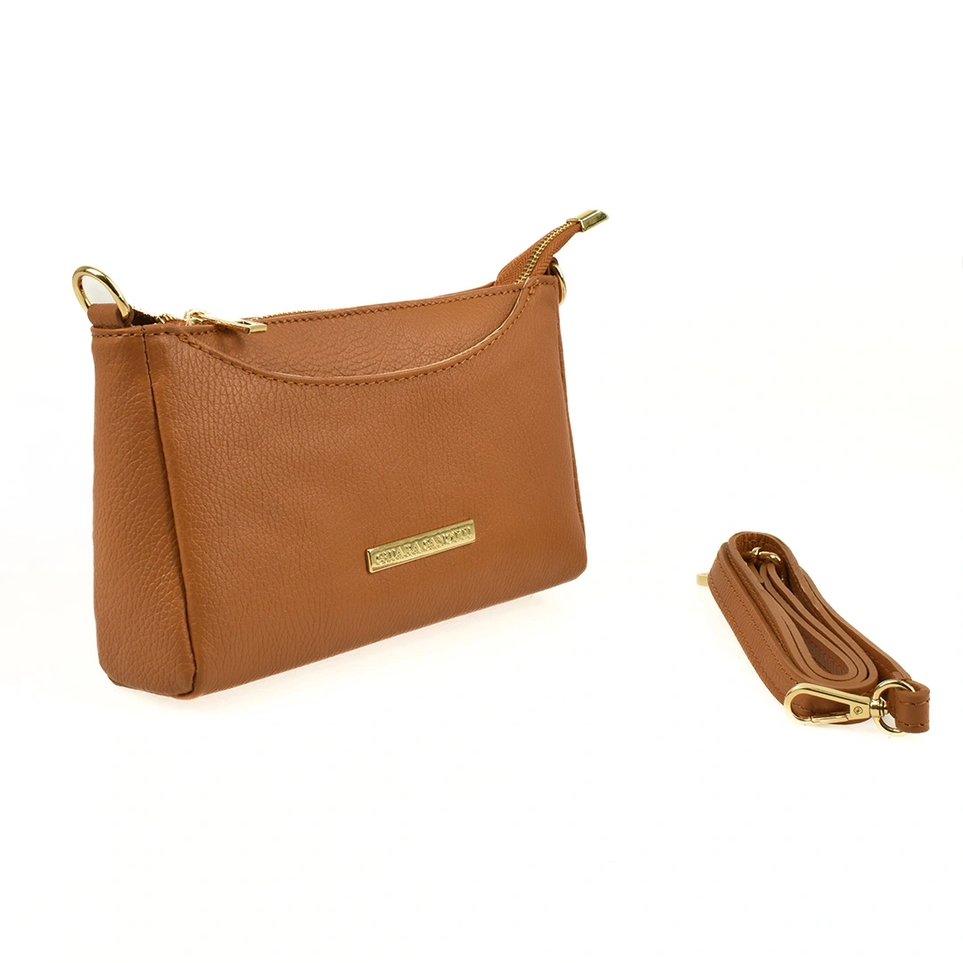 Geanta de umar din piele naturala Chiara Canotti CC1645, Cognac, #2, Bagsy