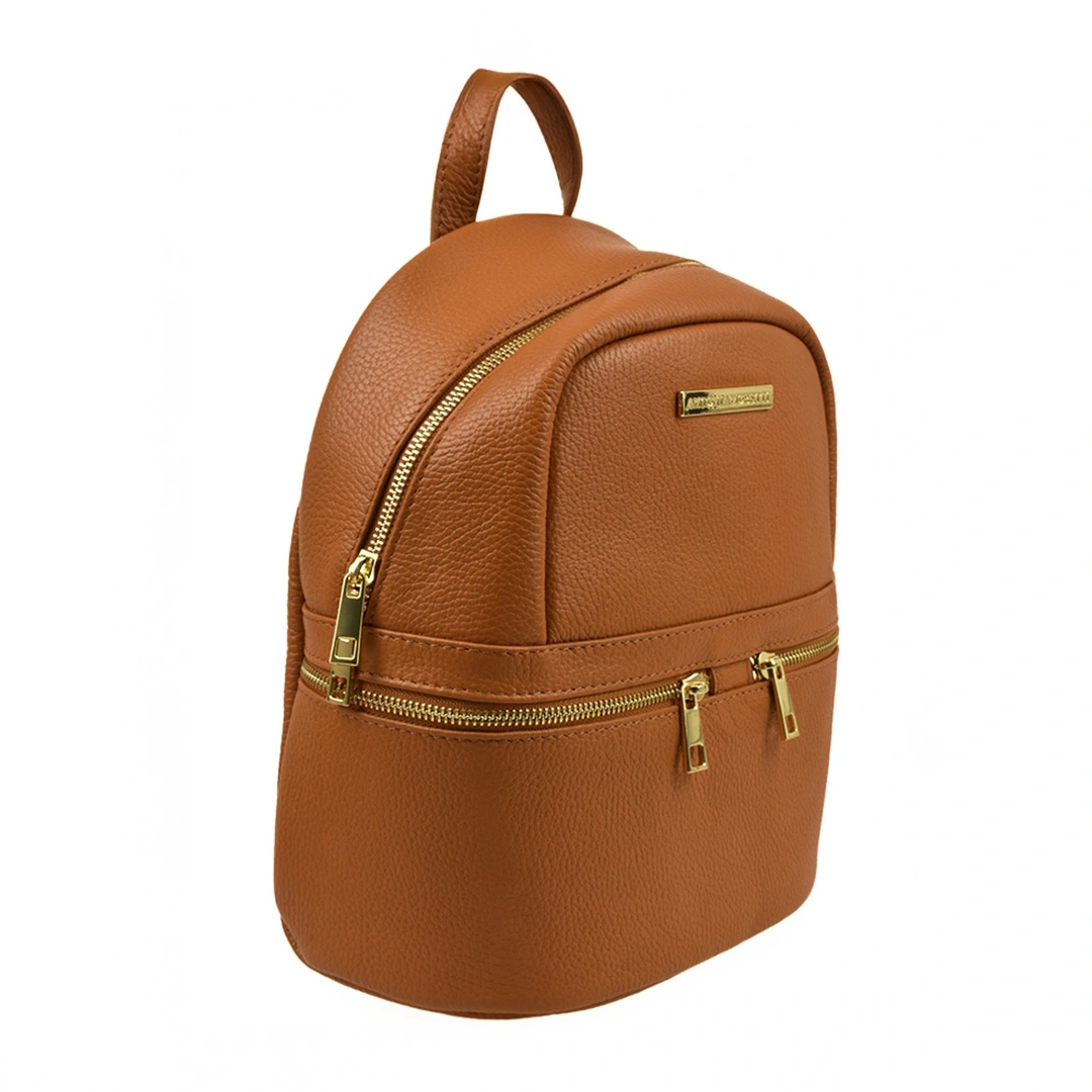 Rucsac dama din piele naturala Antonia Moretti AM1579, Cognac, #2, Bagsy
