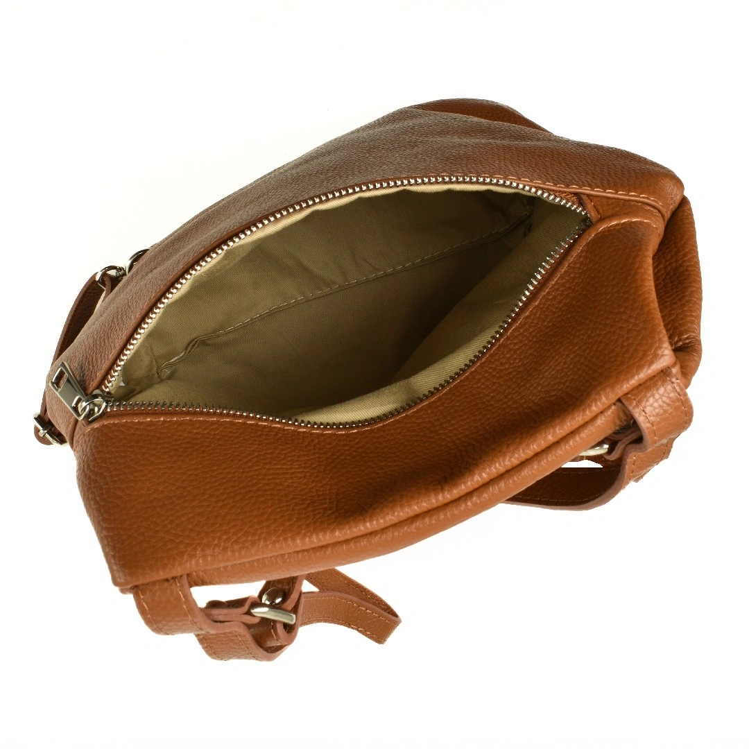 Rucsac dama din piele naturala Chiara Canotti CC1656, Cognac, #3, Bagsy