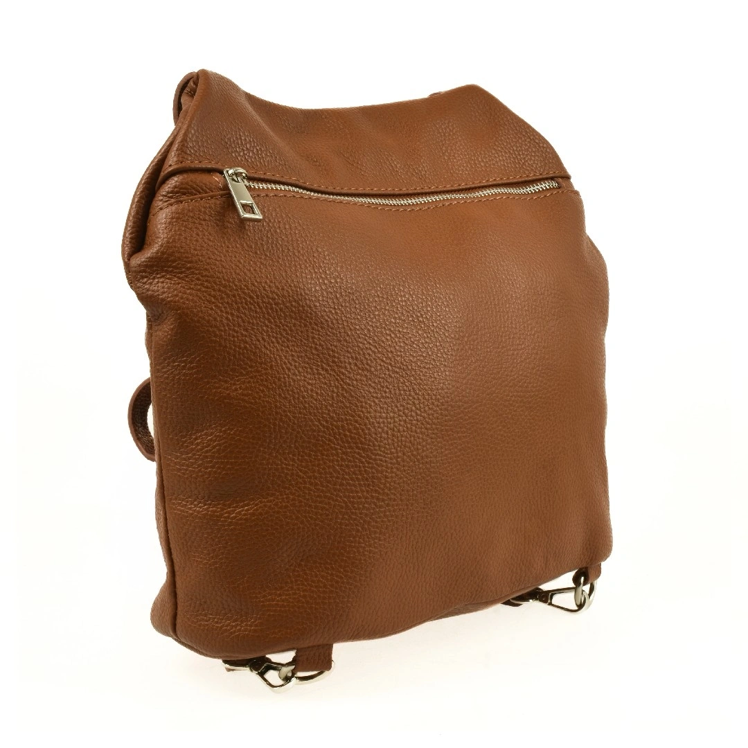Rucsac dama din piele naturala Chiara Canotti CC1656, Cognac, #1, Bagsy