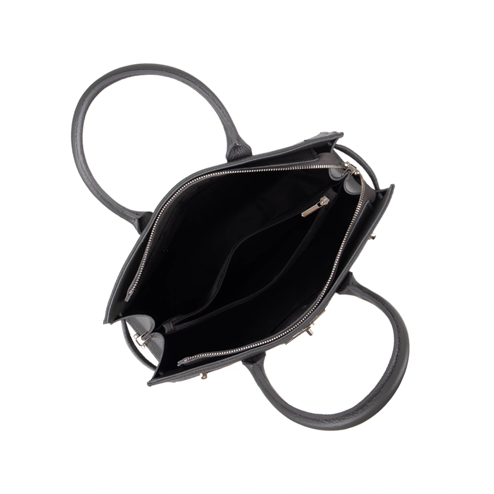 Geanta de mana din piele naturala Antonia Moretti AM1583, Gri, #4, Bagsy