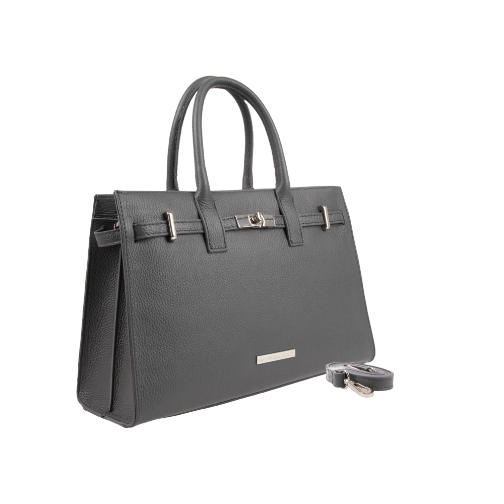 Geanta de mana din piele naturala Antonia Moretti AM1583, Gri, #2, Bagsy