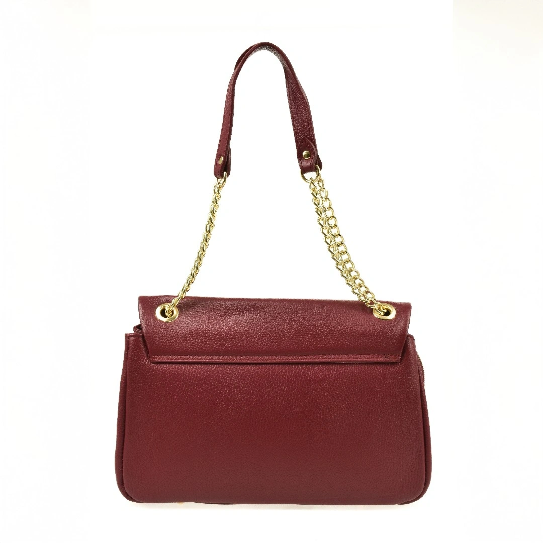 Geanta de umar din piele naturala Chiara Canotti CC1584, Visiniu, #3, Bagsy