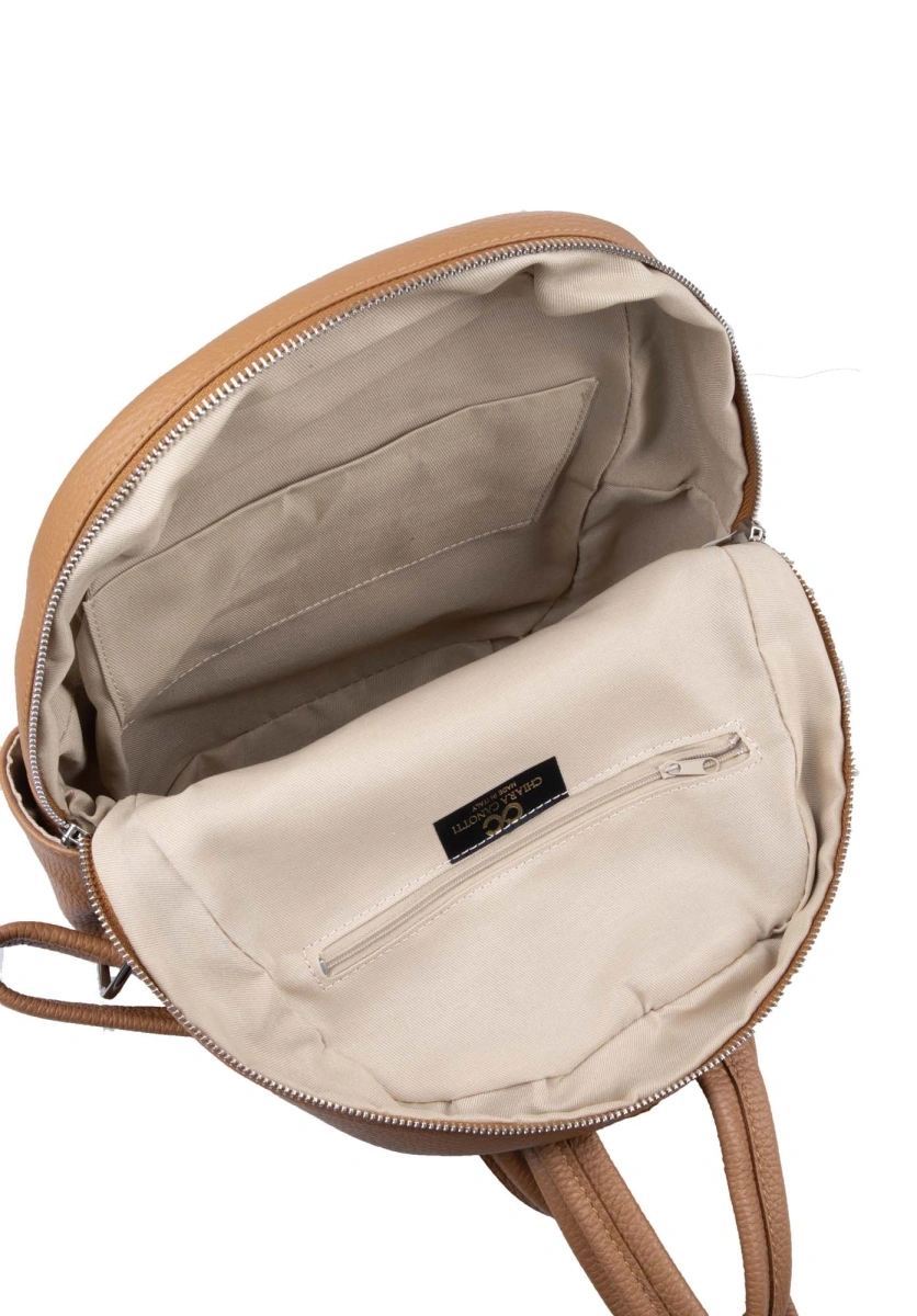 Rucsac dama din piele naturala Chiara Canotti CC1585, Cognac, #4, Bagsy