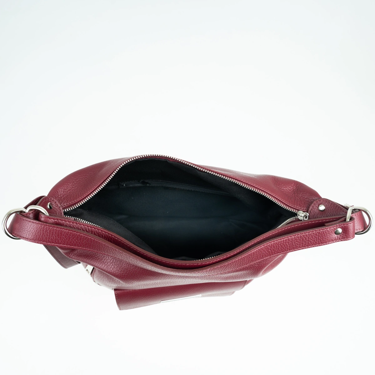 Geanta de mana din piele naturala Chiara Canotti CC1588, Visiniu, Nr. 3, Bagsy