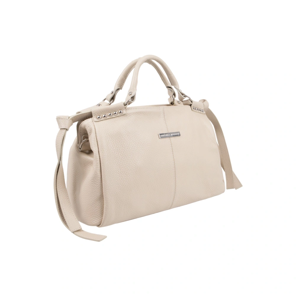 Geanta de mana din piele naturala Antonia Moretti AM1587, Bej, #2, Bagsy