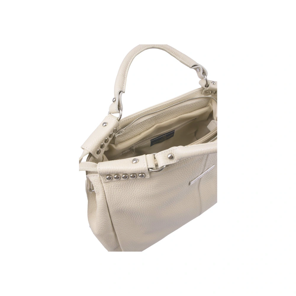 Geanta de mana din piele naturala Antonia Moretti AM1587, Bej, #5, Bagsy