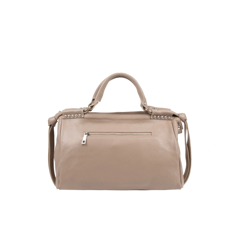 Geanta de mana din piele naturala Antonia Moretti AM1587, Grej, Nr. 3, Bagsy