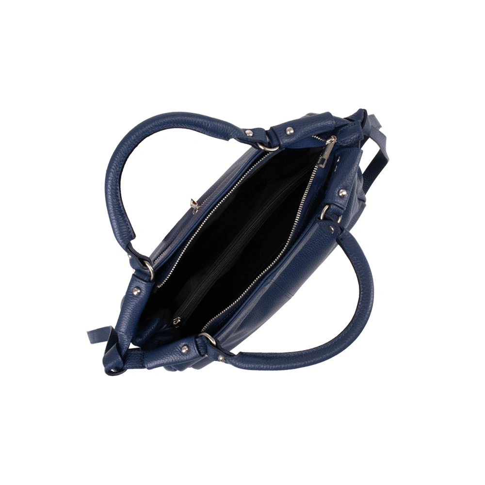 Geanta de mana din piele naturala Antonia Moretti AM1587, Albastru, #4, Bagsy