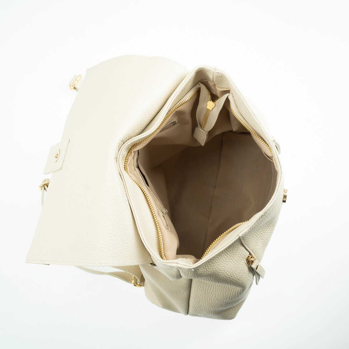 Rucsac dama din piele naturala Chiara Canotti CC1586, Bej, #4, Bagsy