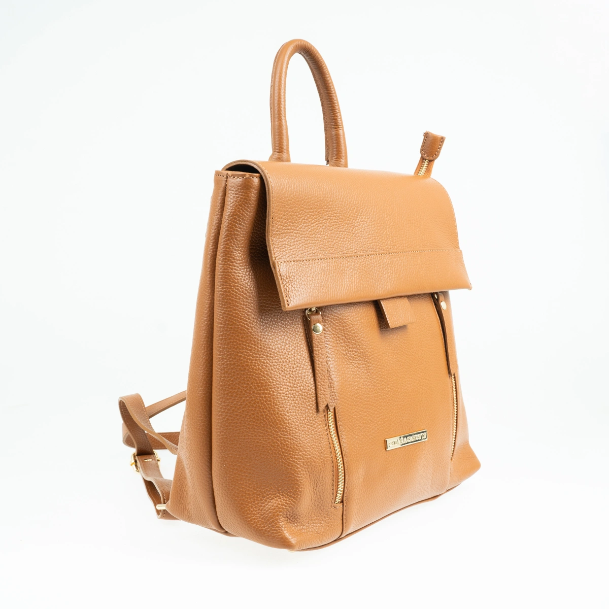 Rucsac dama din piele naturala Chiara Canotti CC1586, Cognac, Nr. 2, Bagsy