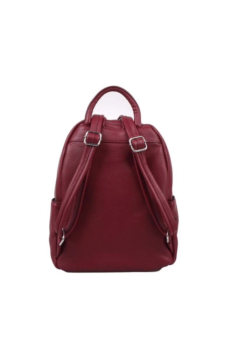 Rucsac dama din piele naturala Antonia Moretti AM1240, Visiniu, #3, Bagsy