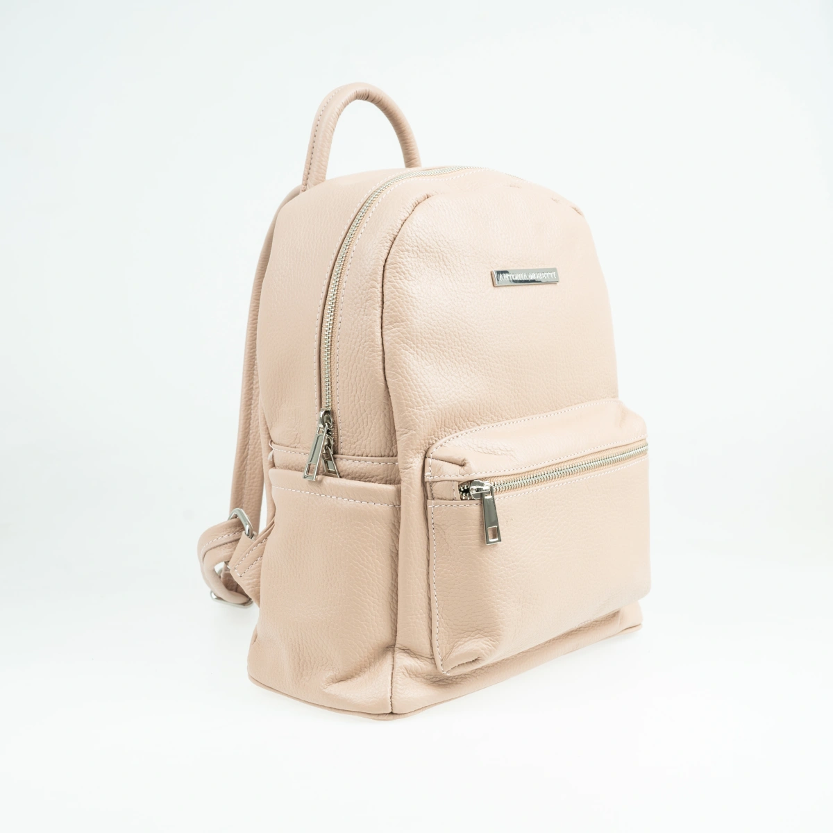 Rucsac dama din piele naturala Antonia Moretti AM1249, Roz prafuit, #2, Bagsy