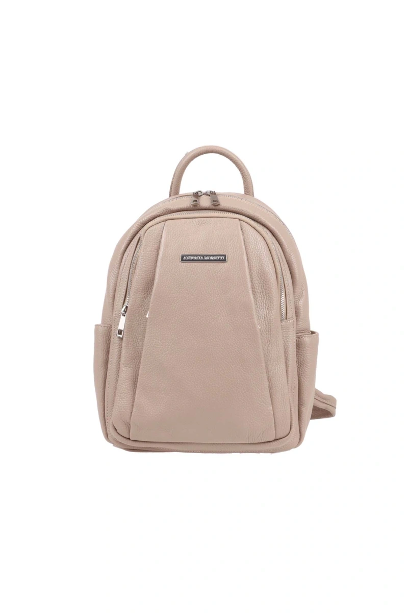 Rucsac dama din piele naturala Antonia Moretti AM1240, Grej, #1, Bagsy