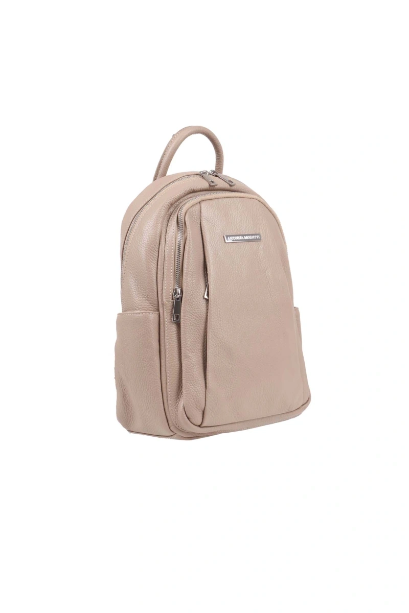 Rucsac dama din piele naturala Antonia Moretti AM1240, Grej, #2, Bagsy