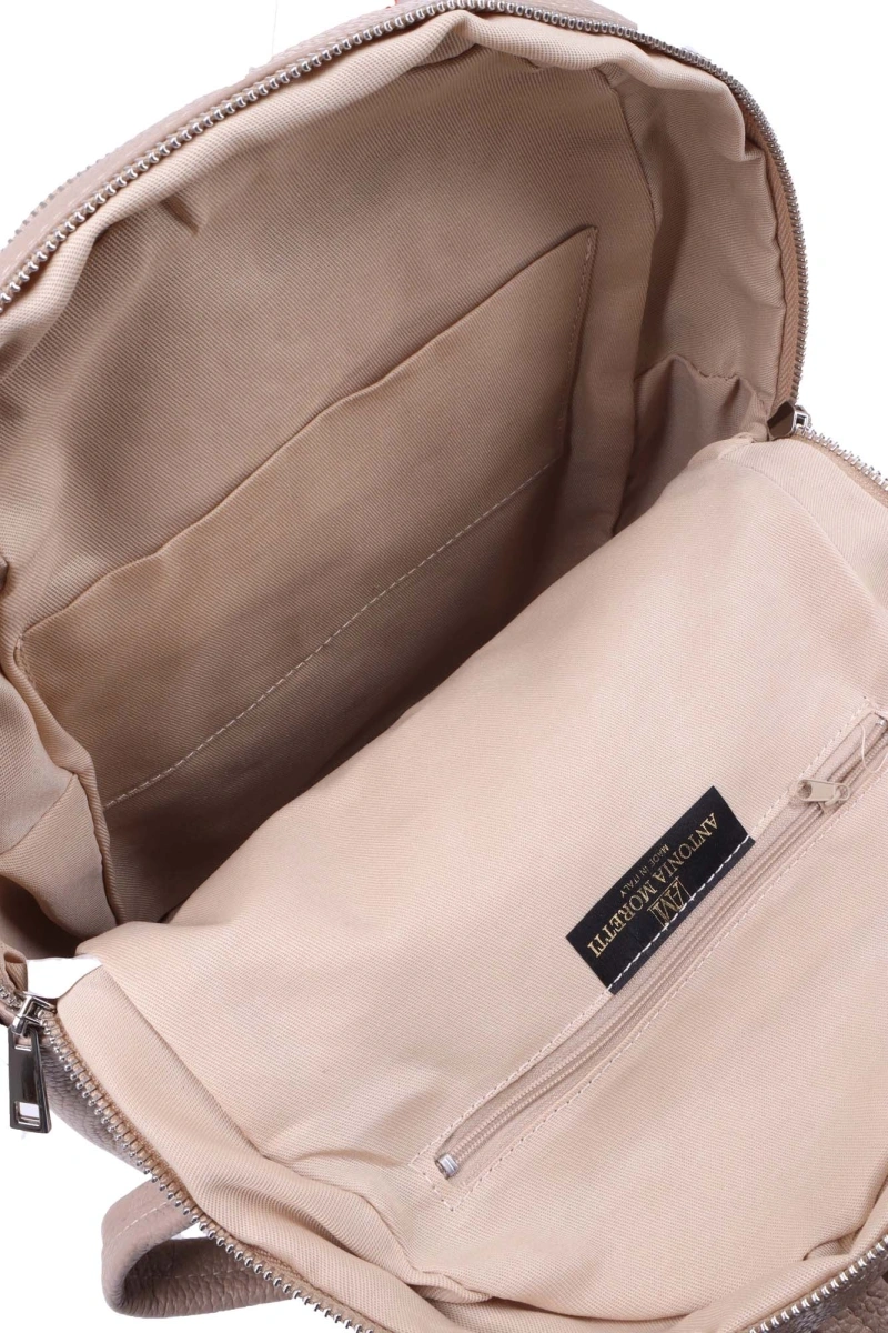 Rucsac dama din piele naturala Antonia Moretti AM1240, Grej, #4, Bagsy