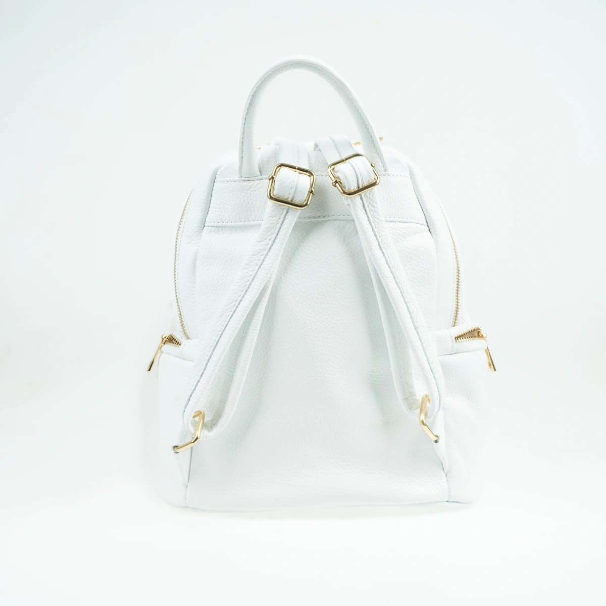 Rucsac dama din piele naturala Antonia Moretti AM1589, Alb, Nr. 3, Bagsy