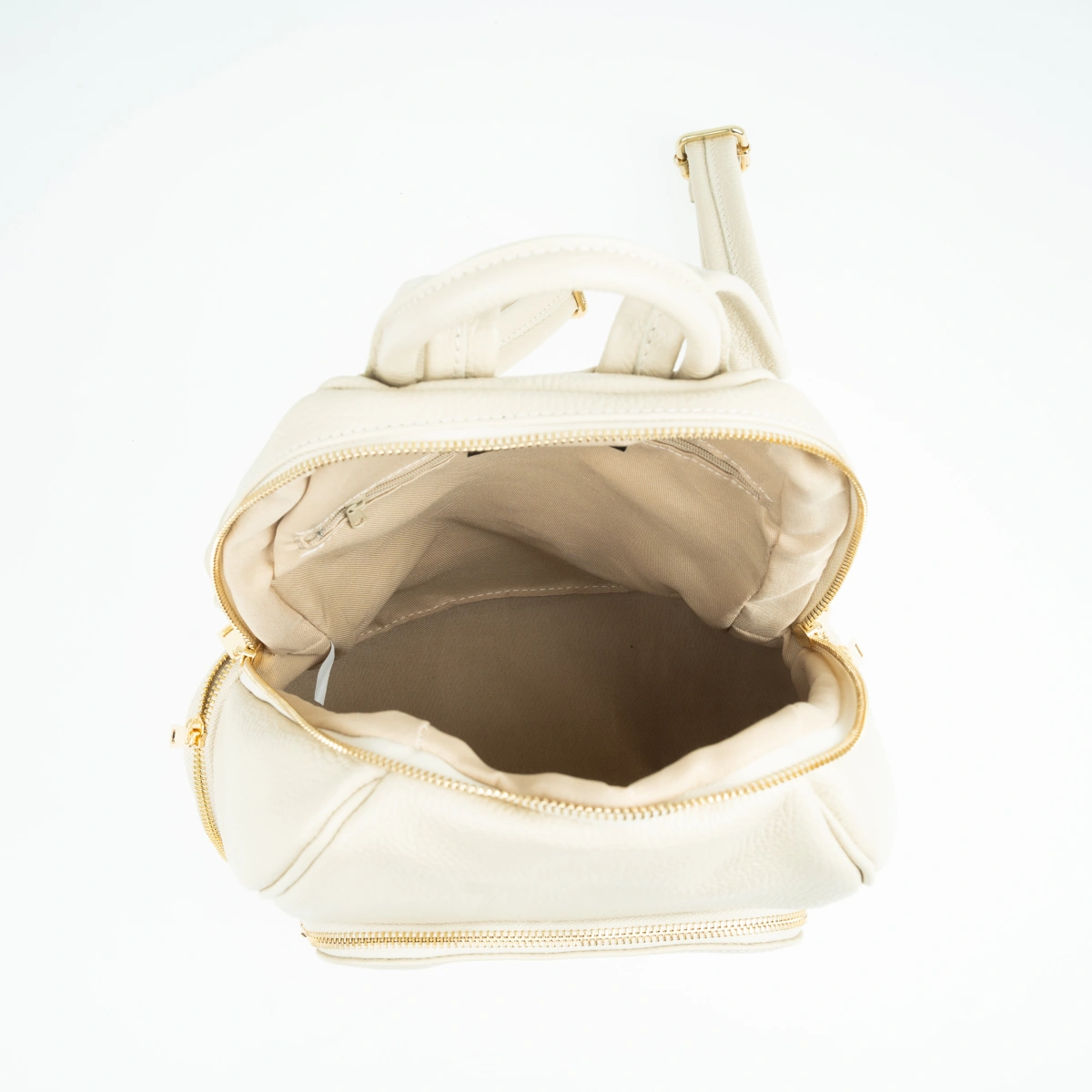 Rucsac dama din piele naturala Antonia Moretti AM1589, Bej, #4, Bagsy