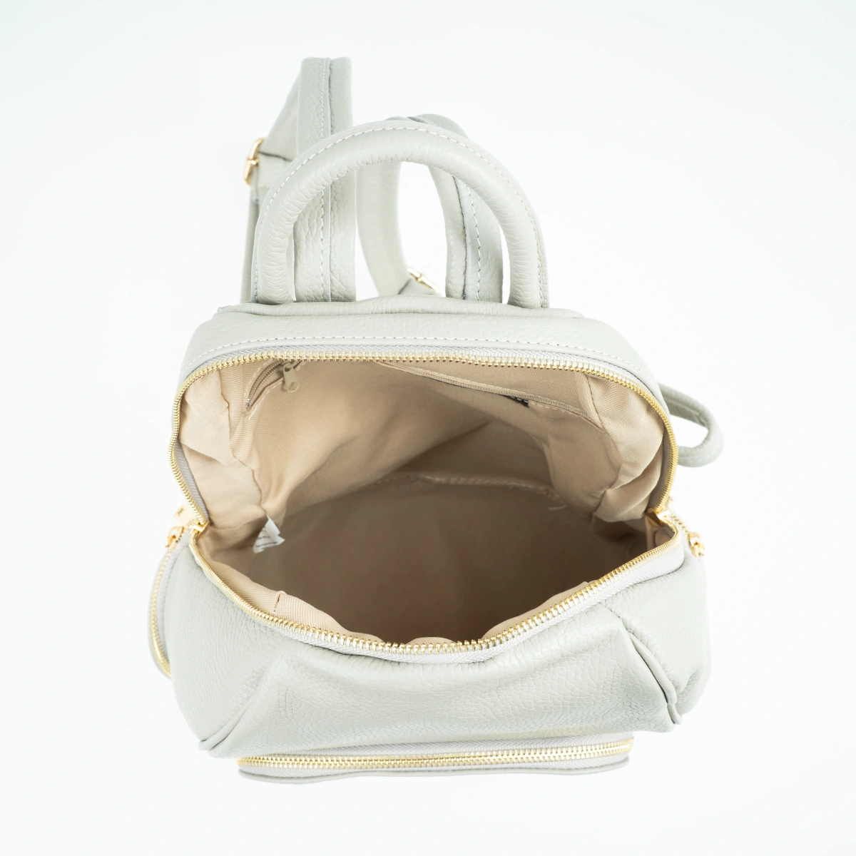 Rucsac dama din piele naturala Antonia Moretti AM1589, Gri, #4, Bagsy