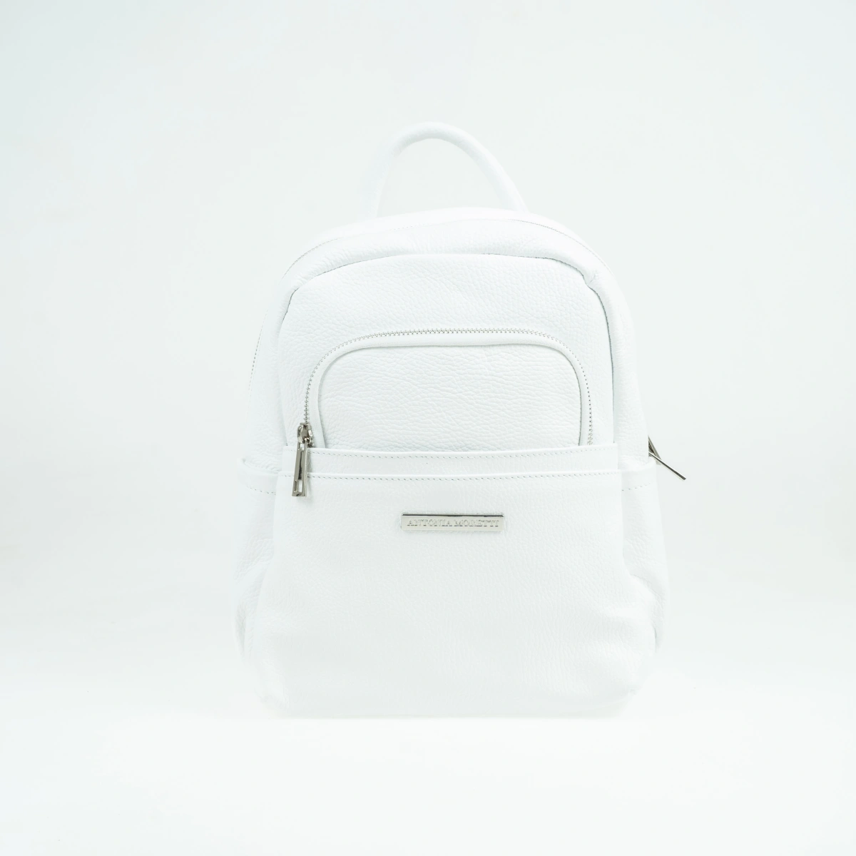 Rucsac dama din piele naturala Antonia Moretti AM1660, Alb, #1, Bagsy