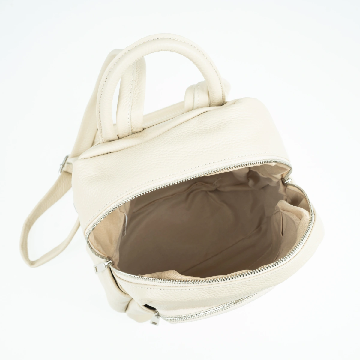 Rucsac dama din piele naturala Antonia Moretti AM1660, Bej, #4, Bagsy