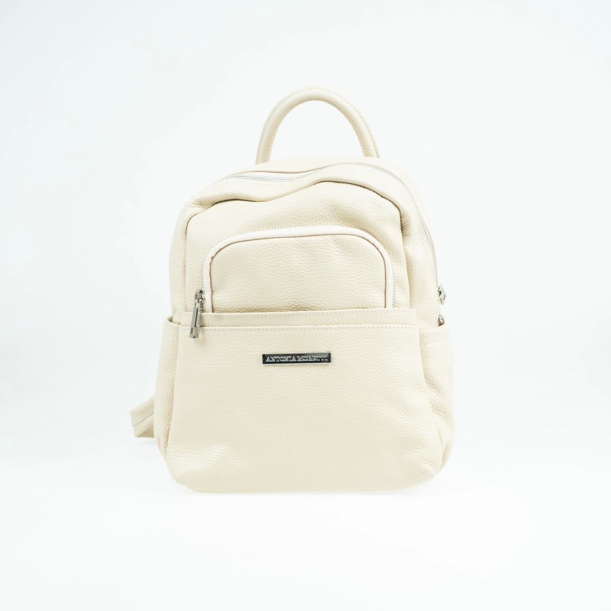 Rucsac dama din piele naturala Antonia Moretti AM1660, Bej, #1, Bagsy