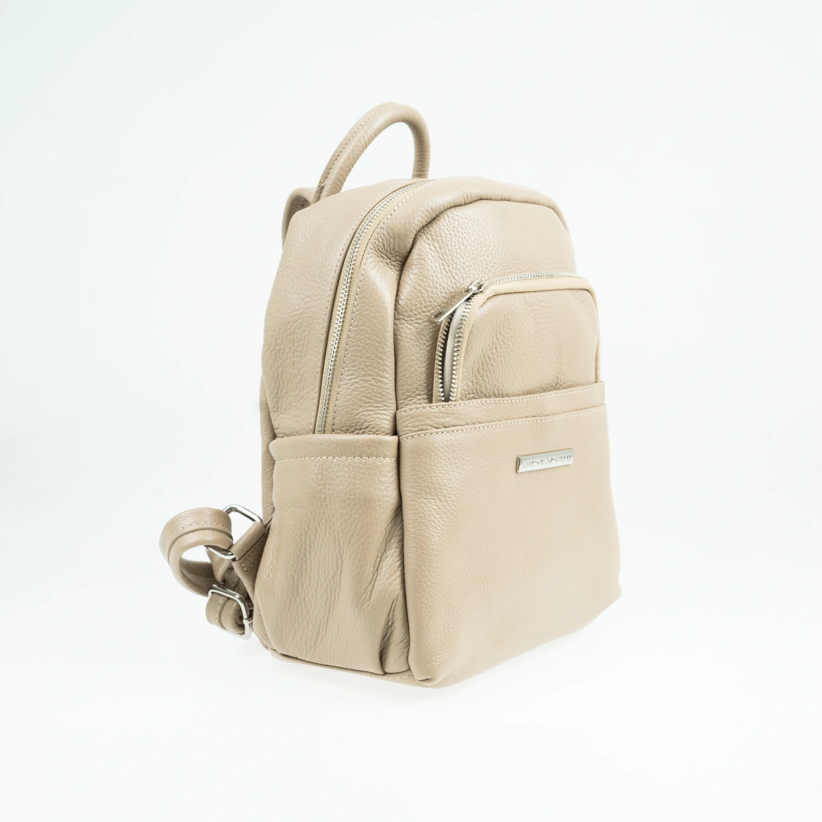 Rucsac dama din piele naturala Antonia Moretti AM1660, Grej, #2, Bagsy