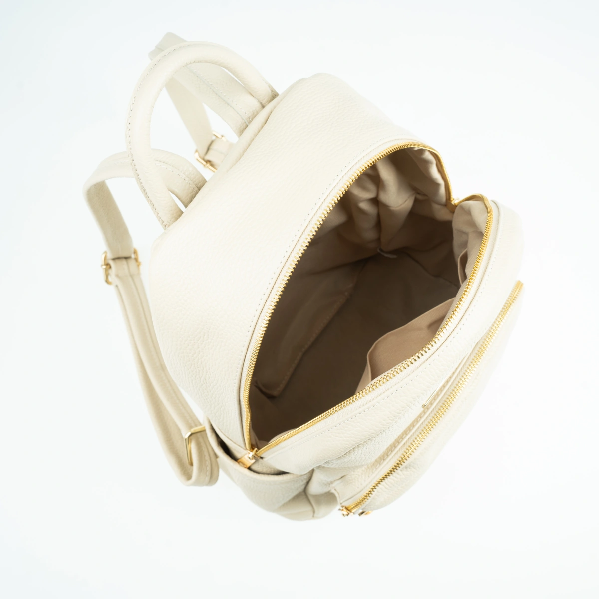 Rucsac dama din piele naturala Chiara Canotti CC1659, Bej, #4, Bagsy