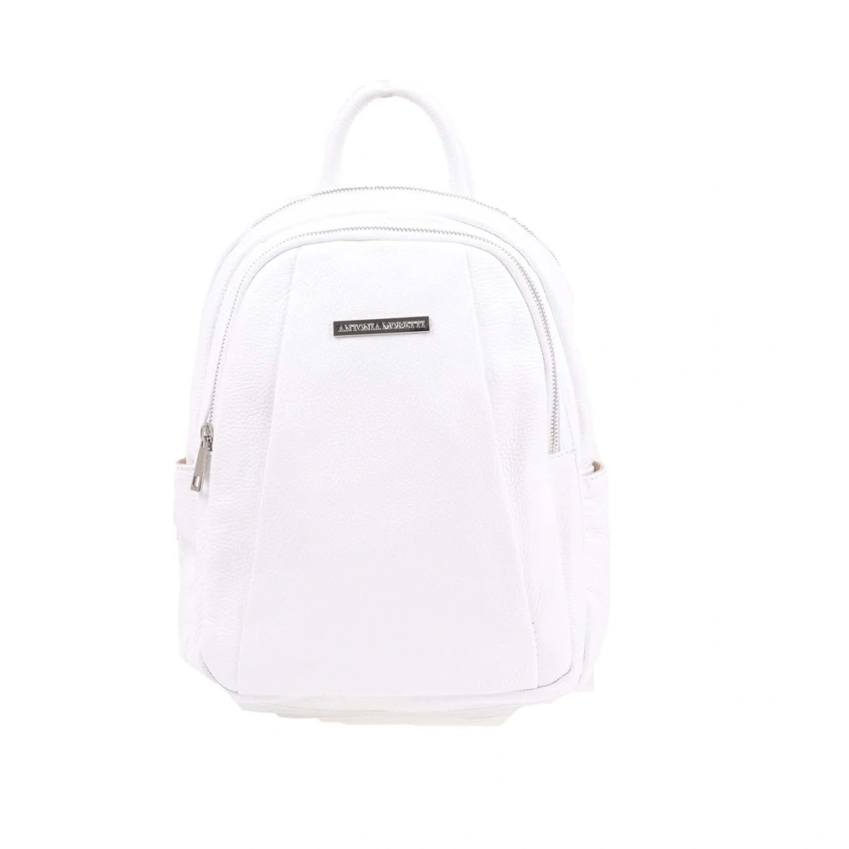 Rucsac dama din piele naturala Antonia Moretti AM1240, Alb, #1, Bagsy