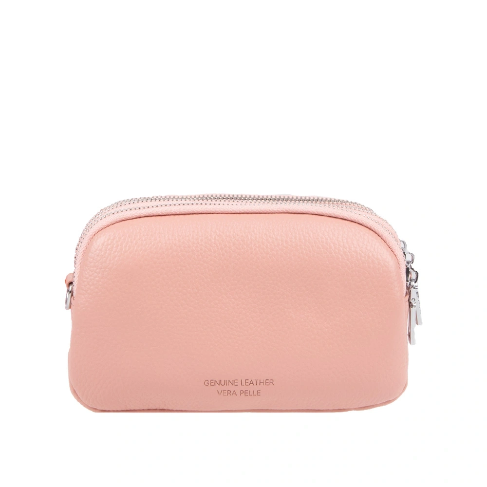 Geanta de umar din piele naturala Antonia Moretti AM1689, Roz prafuit, #2, Bagsy