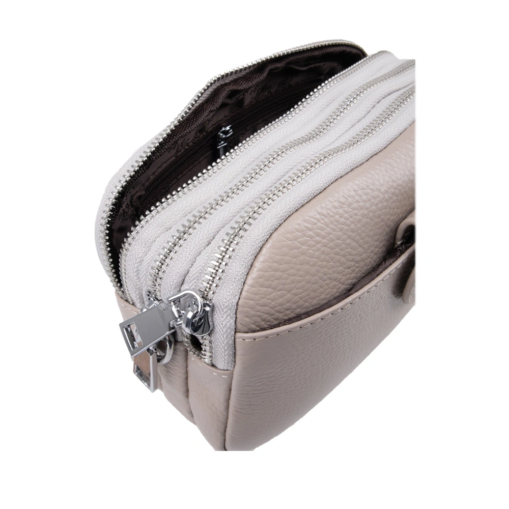 Geanta de umar din piele naturala Antonia Moretti AM1689, Grej, Nr. 4, Bagsy