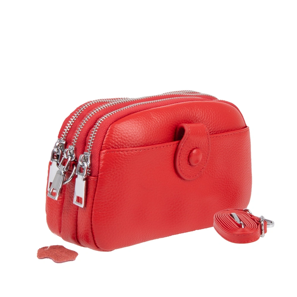 Geanta de umar din piele naturala Antonia Moretti AM1689, Rosu, #3, Bagsy