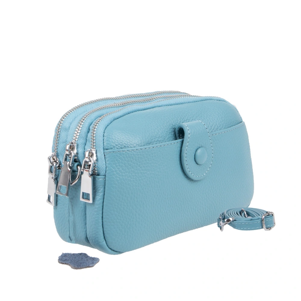 Geanta de umar din piele naturala Antonia Moretti AM1689, Albastru deschis, #3, Bagsy