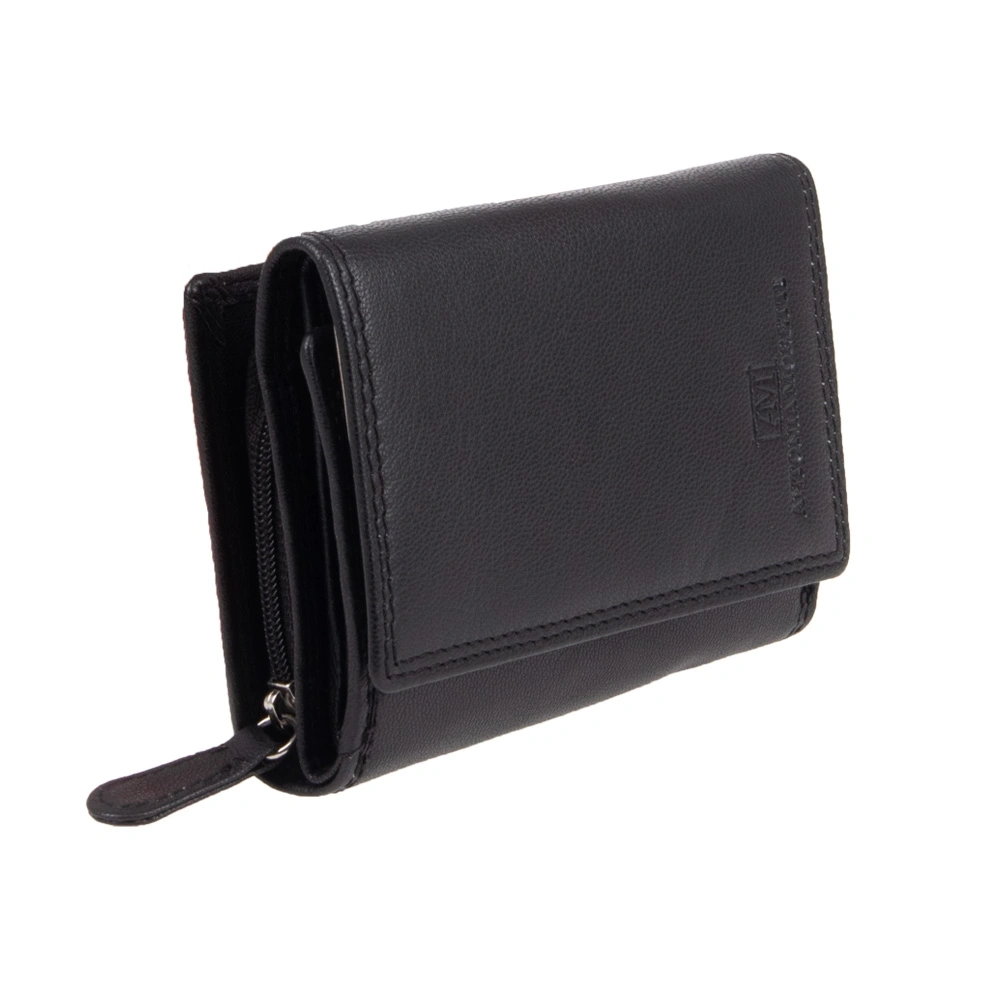 Portofel dama din piele naturala Antonia Moretti AM1671, Negru, #4, Bagsy