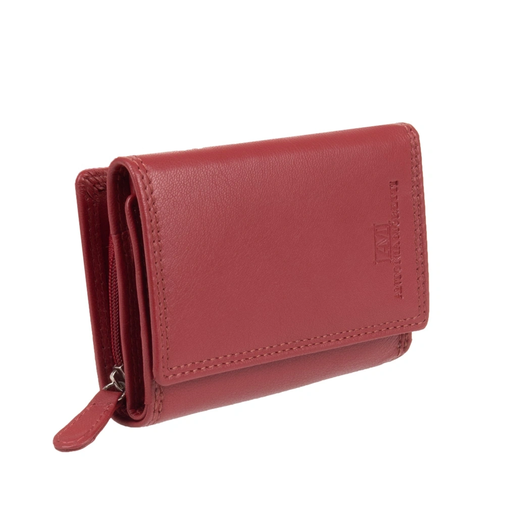 Portofel dama din piele naturala Antonia Moretti AM1671, Rosu, #3, Bagsy