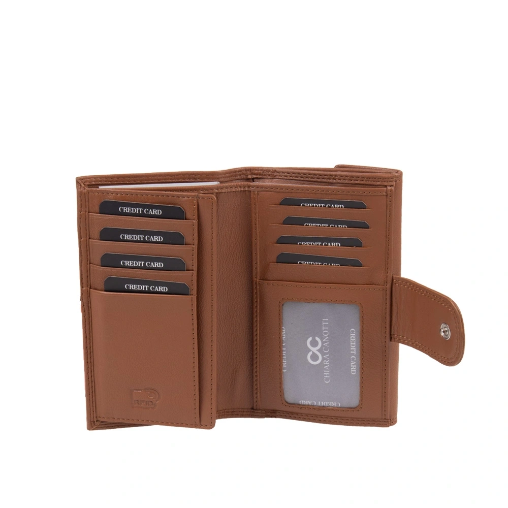 Portofel dama din piele naturala Chiara Canotti CC1673, Cognac, #5, Bagsy