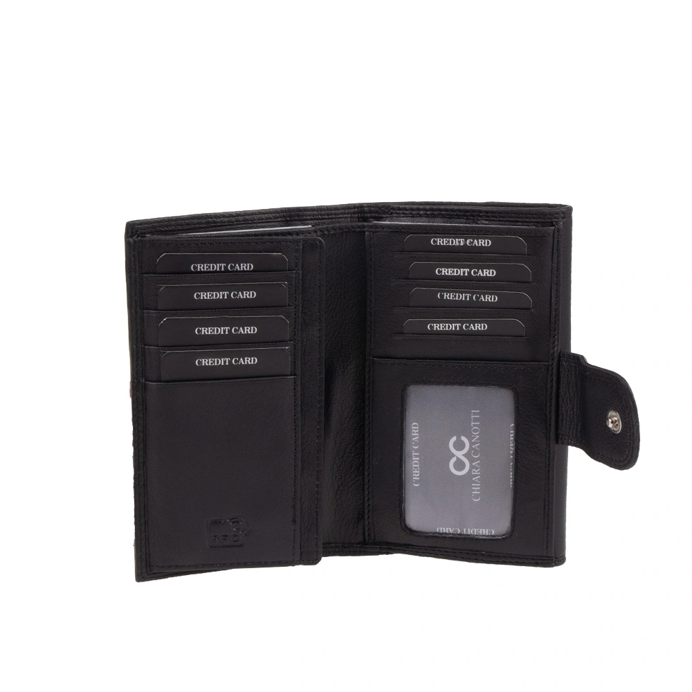 Portofel dama din piele naturala Chiara Canotti CC1673, Negru, #5, Bagsy