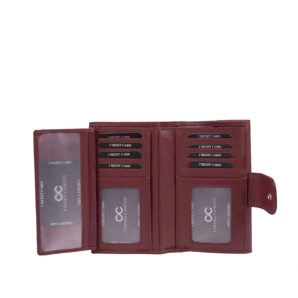 Portofel dama din piele naturala Chiara Canotti CC1673, Visiniu, #4, Bagsy