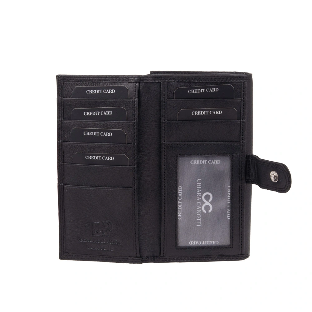 Portofel dama din piele naturala Chiara Canotti CC1674, Negru, #5, Bagsy