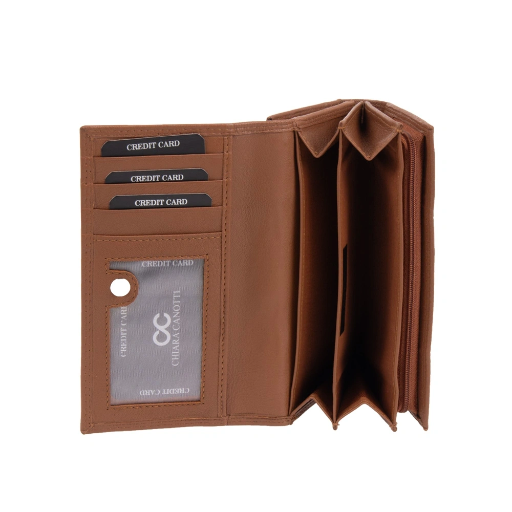 Portofel dama din piele naturala Chiara Canotti CC1674, Cognac, #6, Bagsy