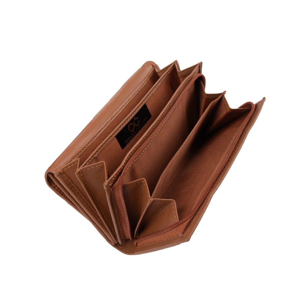 Portofel dama din piele naturala Chiara Canotti CC1674, Cognac, #7, Bagsy