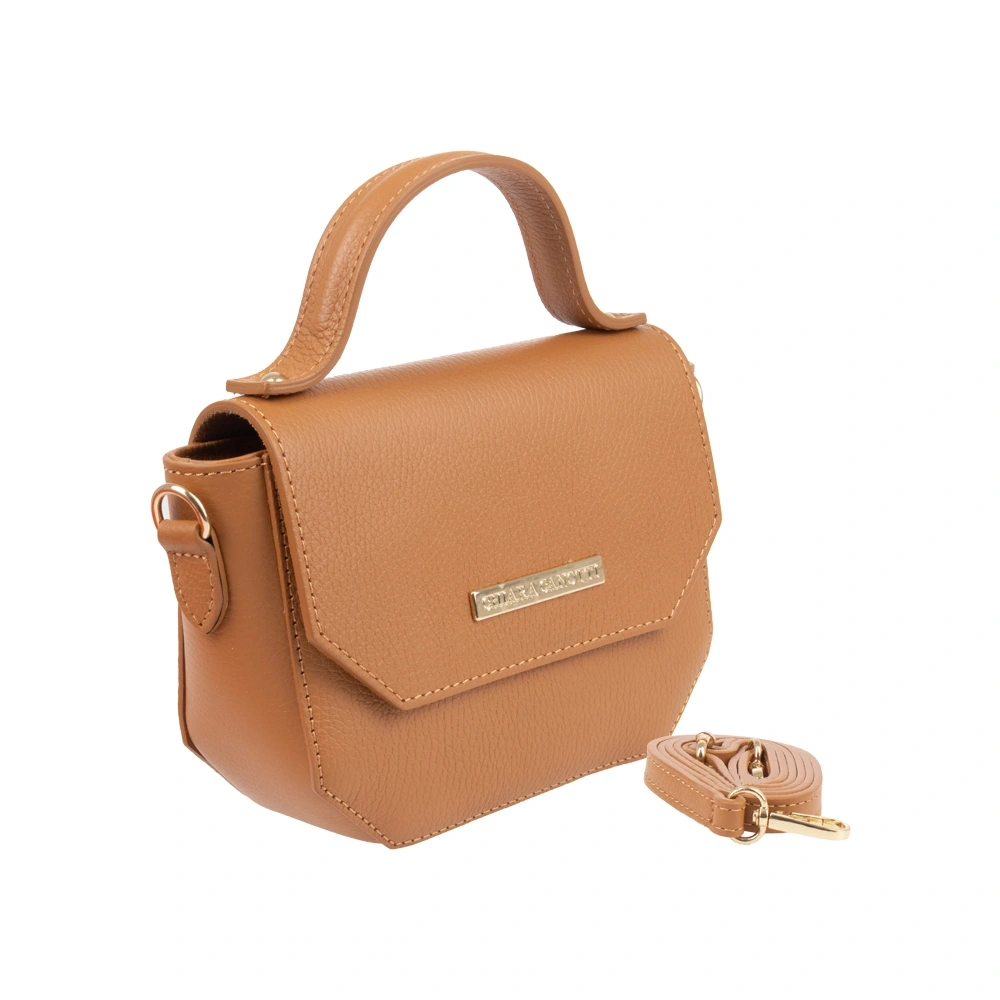 Geanta de umar din piele naturala Chiara Canotti CC1691, Cognac, #2, Bagsy