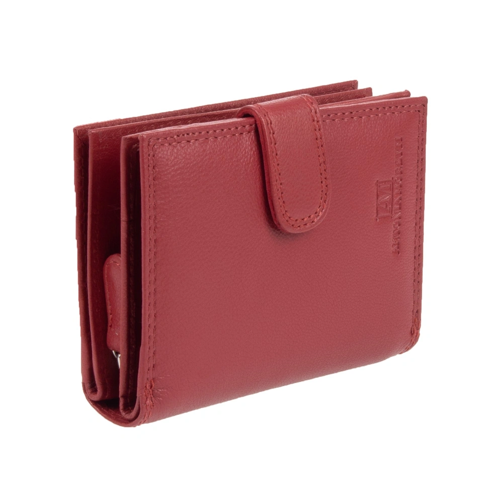 Portofel dama din piele naturala Antonia Moretti AM1692, Rosu, #4, Bagsy