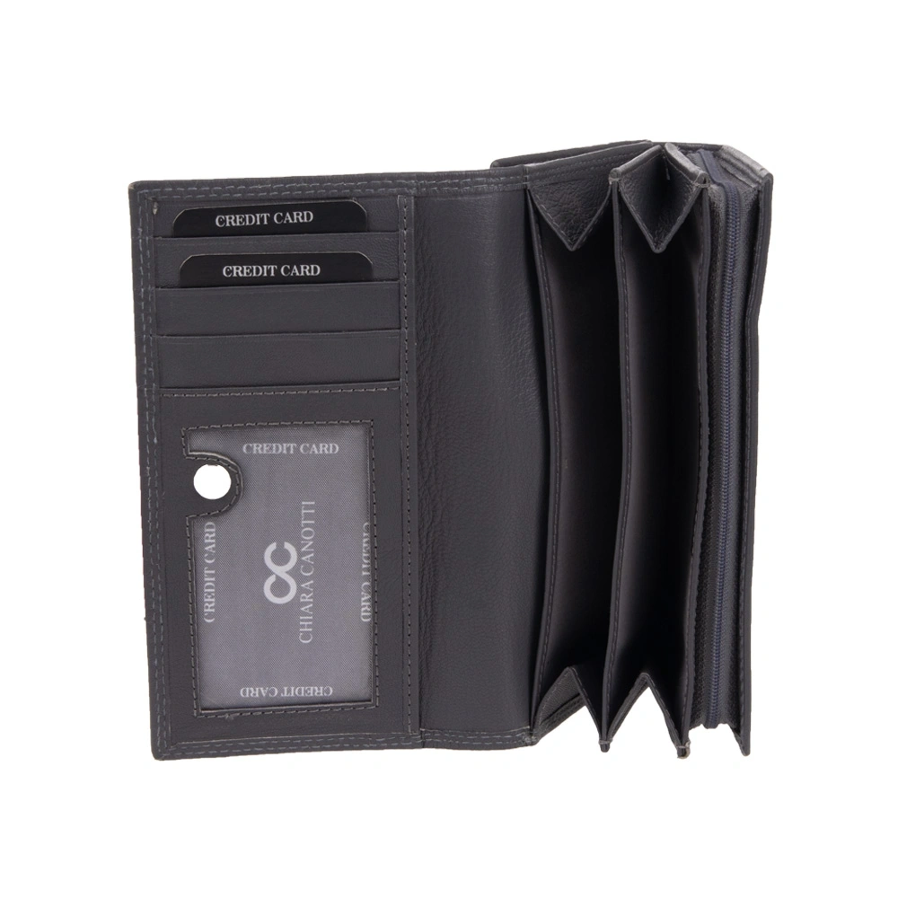 Portofel dama din piele naturala Chiara Canotti CC1674, Gri, Nr. 6, Bagsy