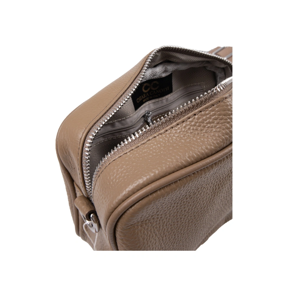 Geanta de umar din piele naturala Chiara Canotti CC1707, Grej inchis, #5, Bagsy