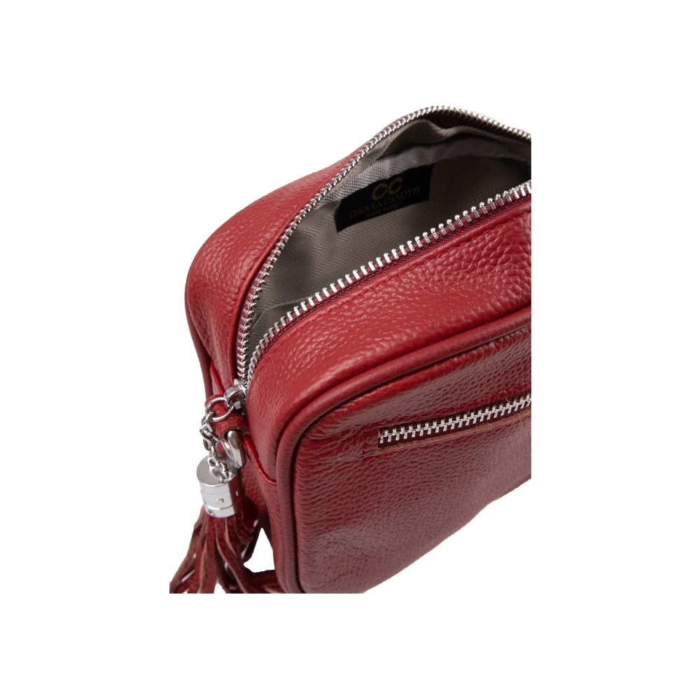 Geanta de umar din piele naturala Chiara Canotti CC1707, Visiniu, #5, Bagsy