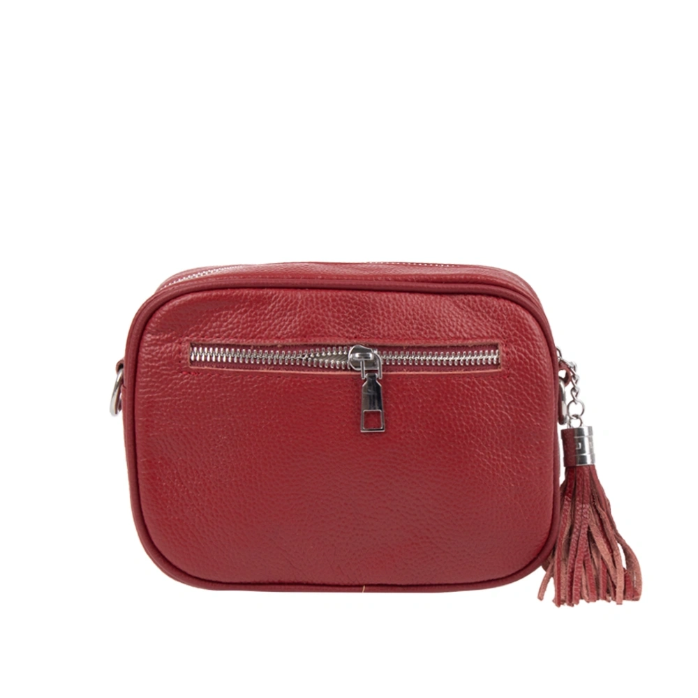 Geanta de umar din piele naturala Chiara Canotti CC1707, Visiniu, #3, Bagsy