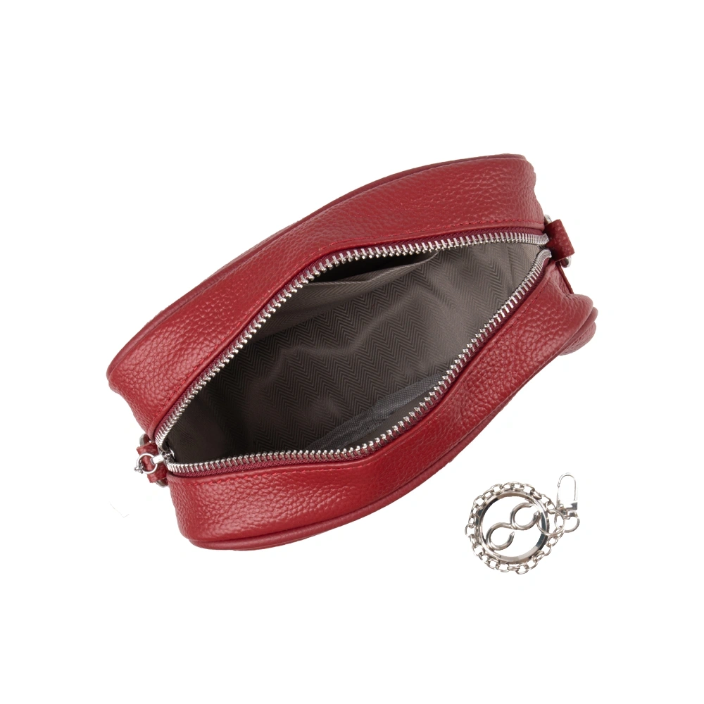 Geanta de umar din piele naturala Chiara Canotti CC1707, Visiniu, #4, Bagsy